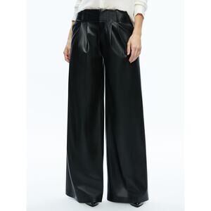 Alice + Olivia 'Anders' Black Vegan Leather Low Rise Pant Size 2